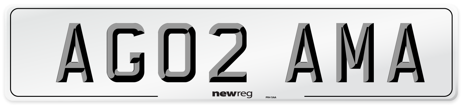 AG02 AMA Number Plate from New Reg